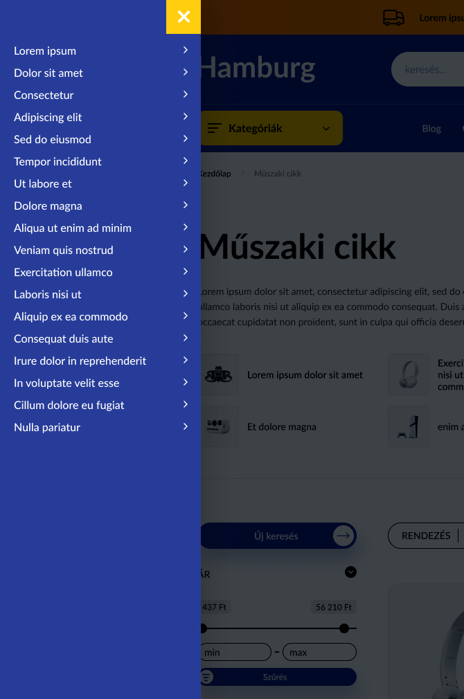 Megújult menü és kosár modulok