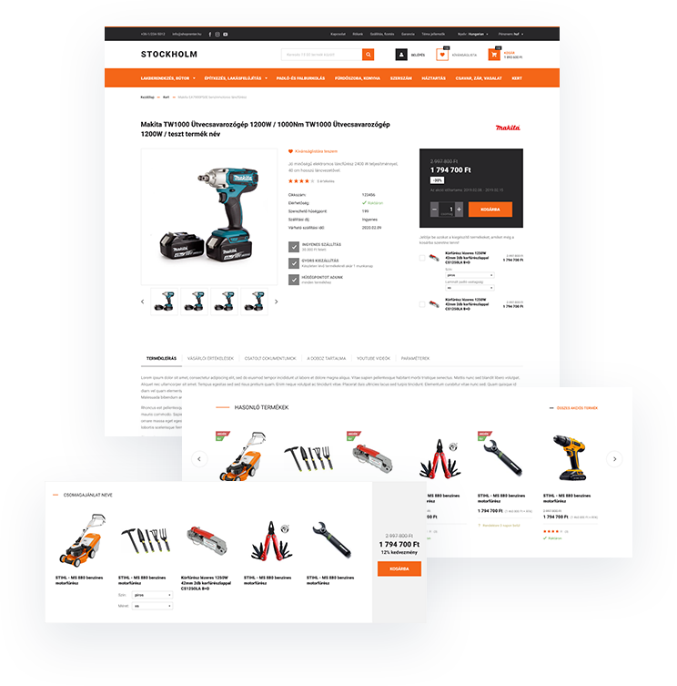 Informatív
            termékoldalak